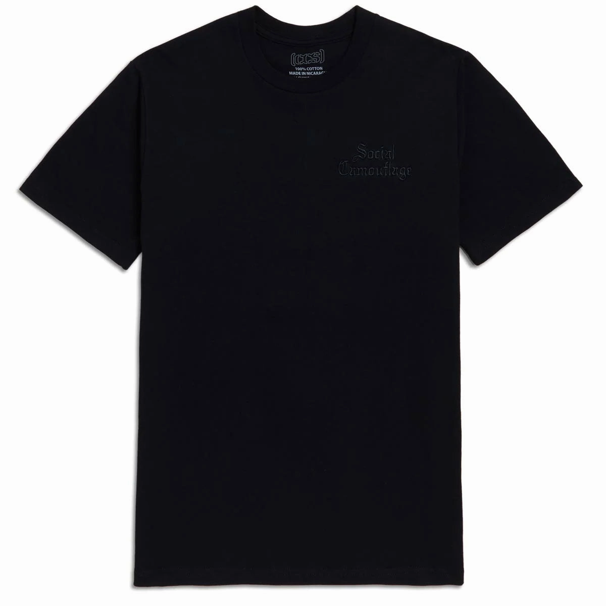 Water Toys CCS Social Camouflage Embroidered T-Shirt - Black Bohemian Style