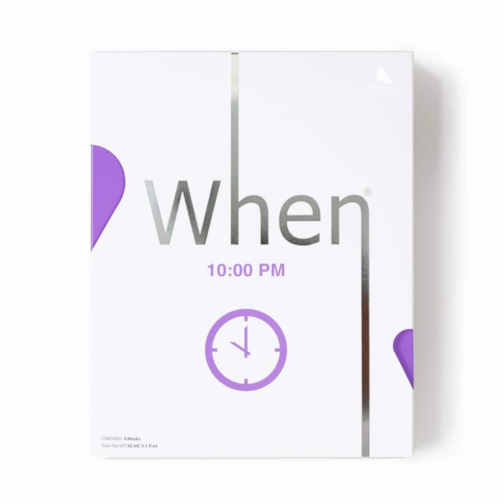 When 10pm Sheet Mask with Vitamin C & Watermelon extract for Night Time Recovery (4 set) Pack of 4