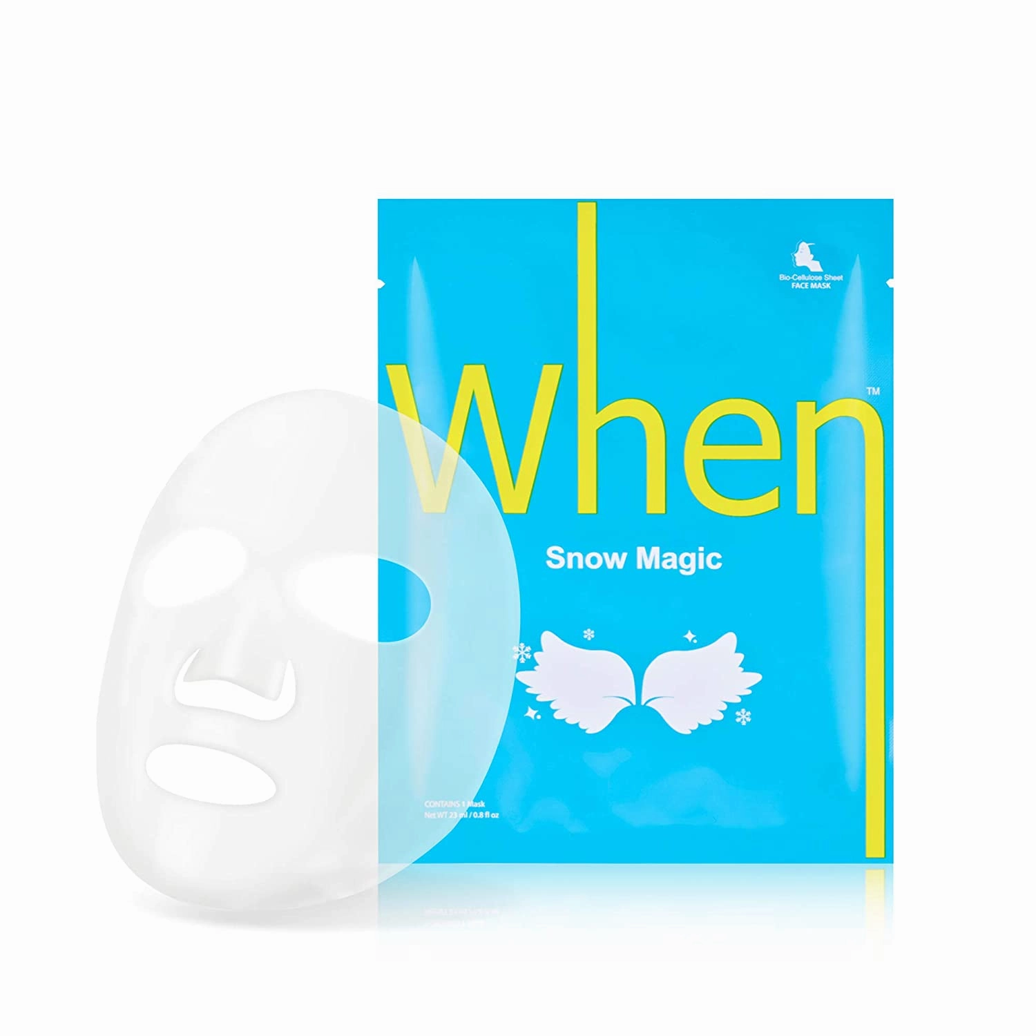 WHEN Snow Magic Sheet Mask (Box of 4) Skincare Face Mask Sheet for Radiant Skin Box of 4