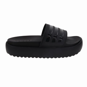 Women's Adilette Platform Organic Food Embroidered Details