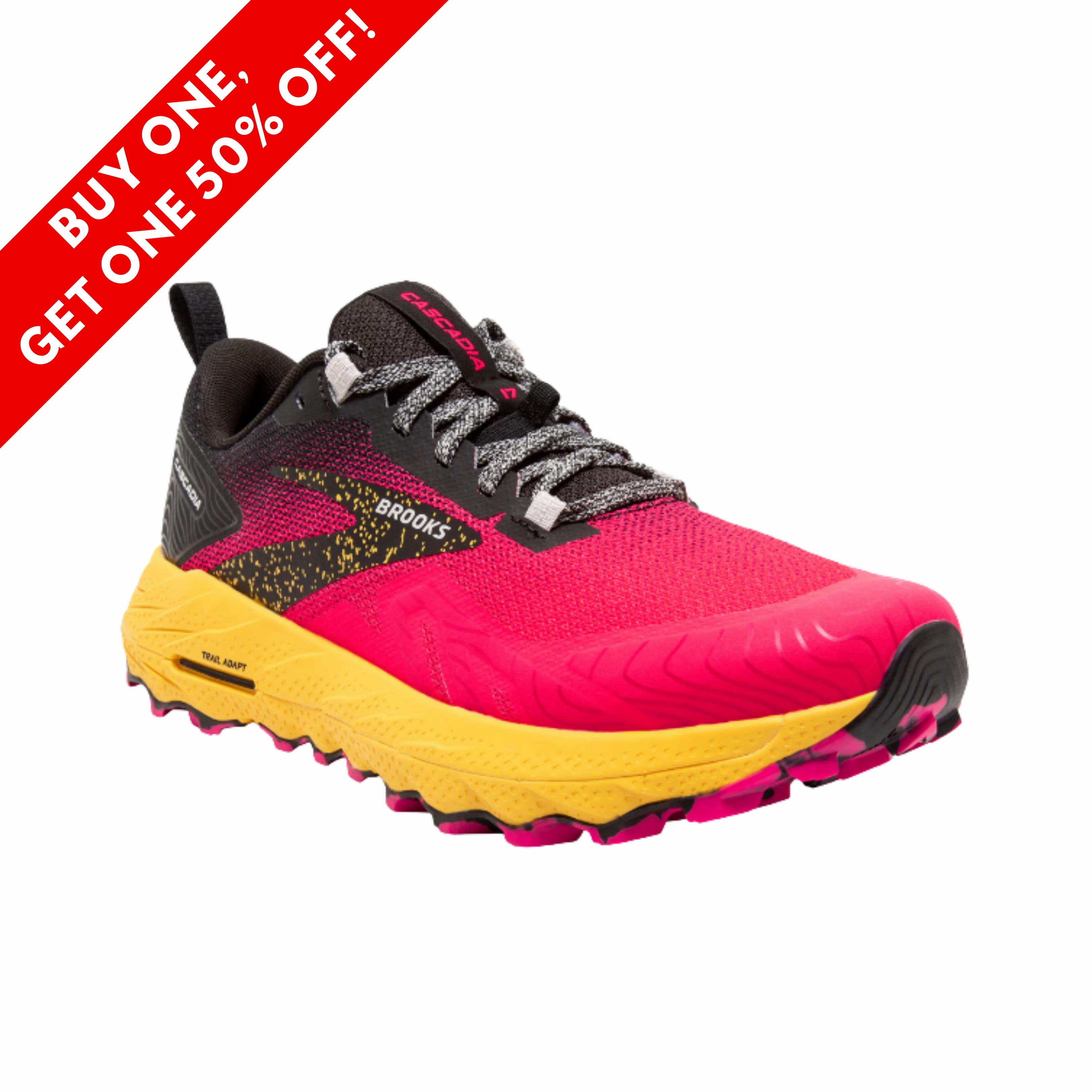 Womens Cascadia 17  Diva Pink/Black/Lemon Chrome (B Width)
