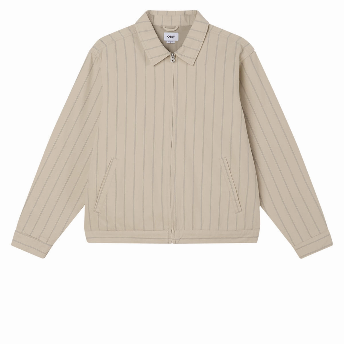Workbooks Obey Stripe Zip Up Jacket - Pelican Multi Business & Industrial