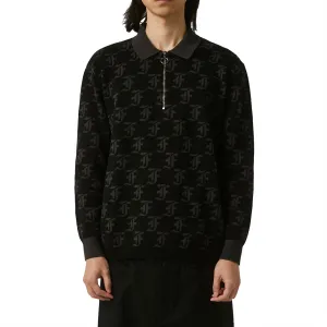 Yoga Wear Former Synoptic Long Sleeve Polo Shirt - Black Festivals