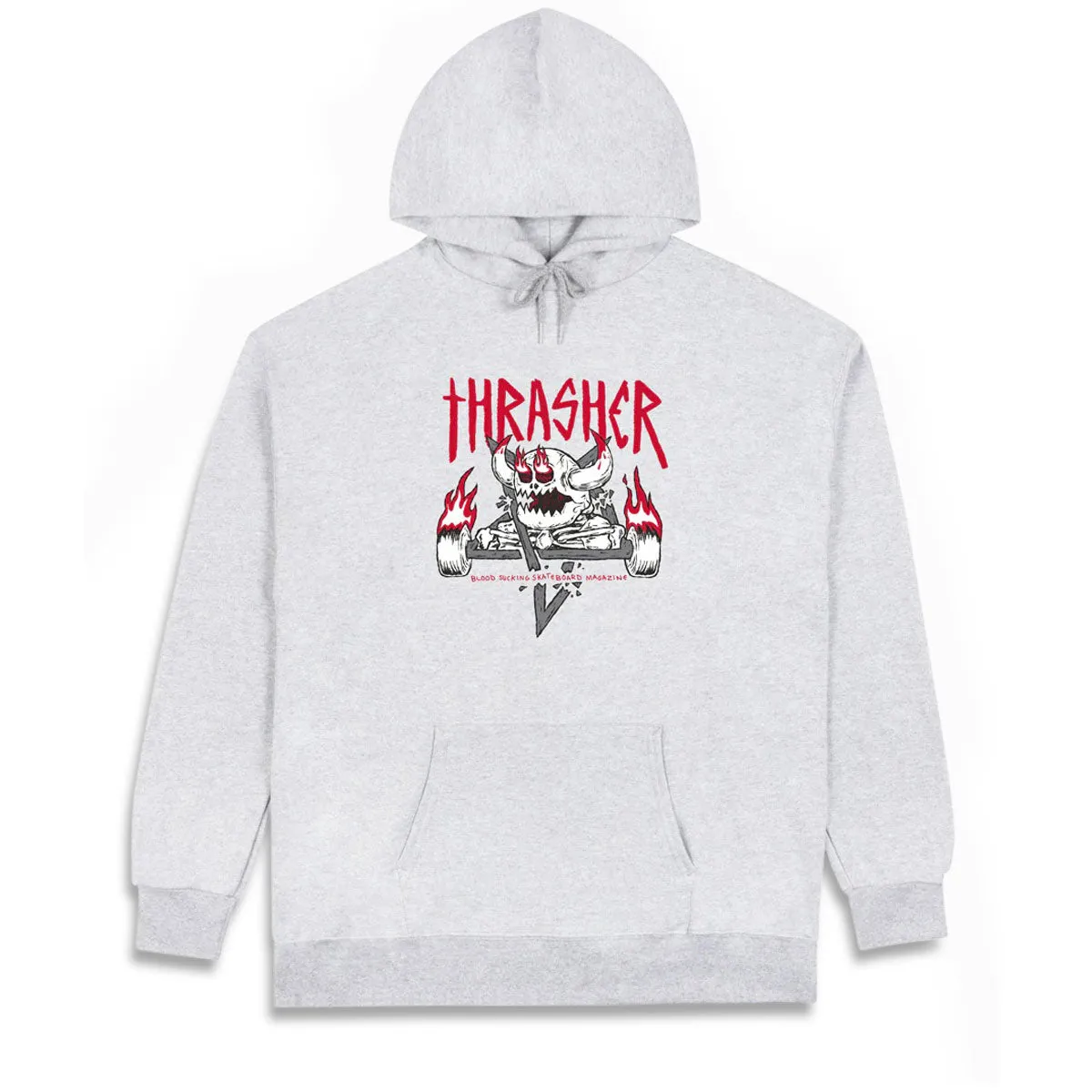 Yu-Gi-Oh! Thrasher x Toy Machine Monster-Gram Hoodie - Ash Grey Casual Wear