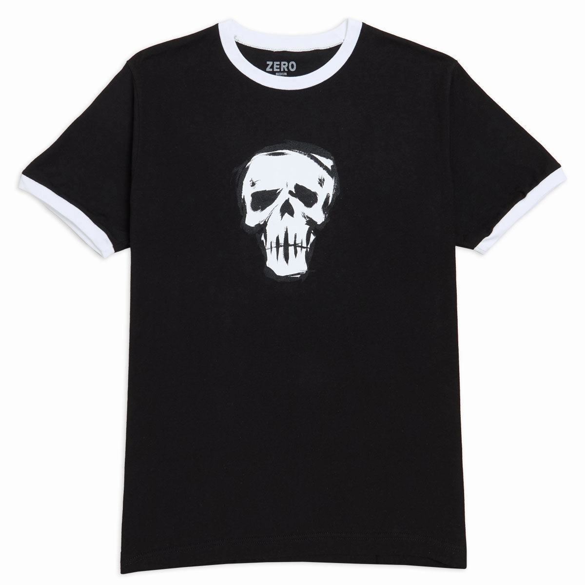 Zero DTL Skull Ringer T-Shirt - Black Apps Travel Guides
